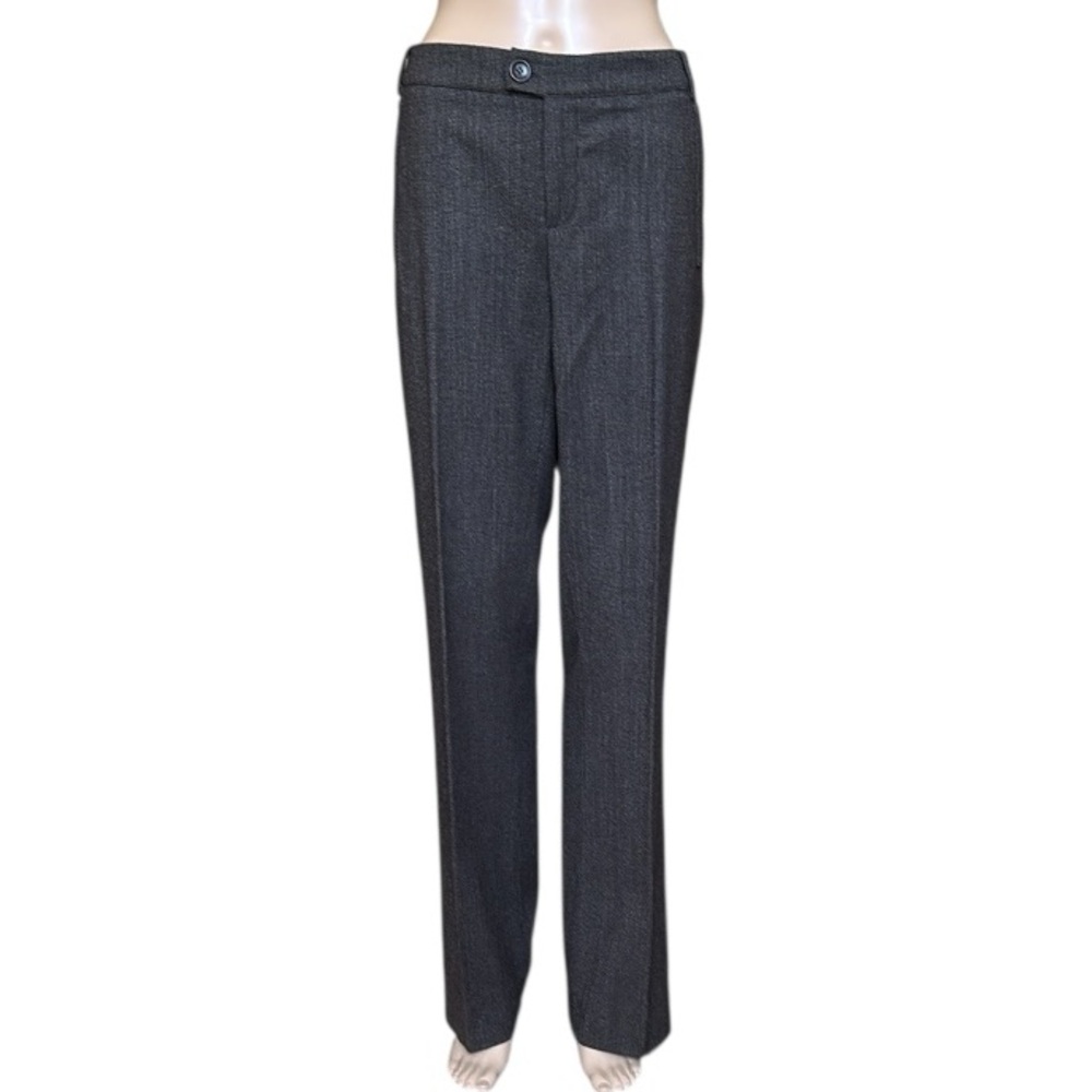 Pier Antonio Gaspari Grey Brown Wool Straight Leg Trousers Dress Pants IT 44